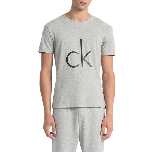 T-shirt męski szary Calvin Klein z krótkimi rękawami 