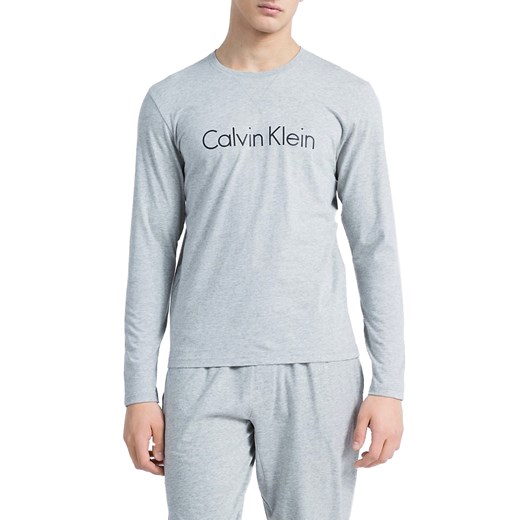 Szary t-shirt męski Calvin Klein z długim rękawem 