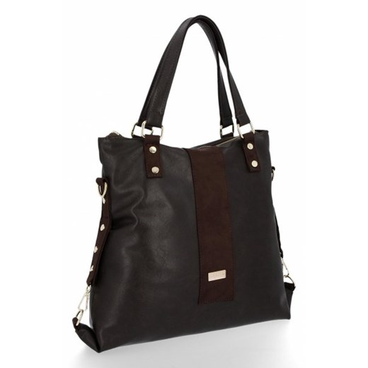 Shopper bag Conci na ramię elegancka z zamszu bez dodatków 