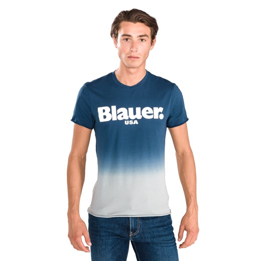 T-shirt męski Blauer młodzieżowy z krótkim rękawem z bawełny 