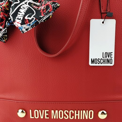 Love Moschino shopper bag czerwona duża ze skóry ekologicznej 