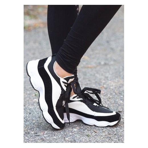 Buty sportowe damskie Elegrina młodzieżowe wiązane wielokolorowe ze skóry ekologicznej 