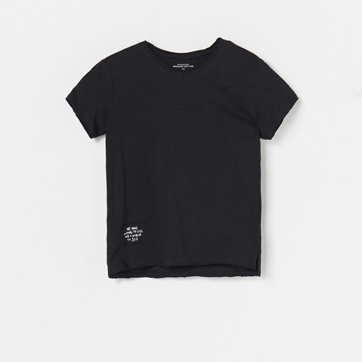 Reserved - Koszulka z surowo wykończonymi brzegami - Czarny  Reserved 110 
