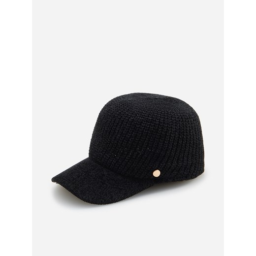 Reserved - Dzianinowa czapka z daszkiem - Czarny  Reserved One Size 