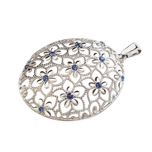 Srebrny wisiorek z kryształami Swarovski W 2021 : Kolor - Sapphire Polcarat Design   