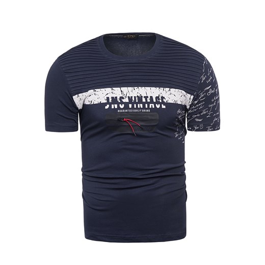 Męska koszulka t-shirt ripro16-1448 - granatowa