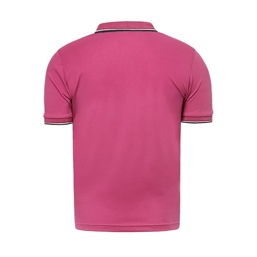 T-shirt męski różowy Risardi na lato z krótkim rękawem 