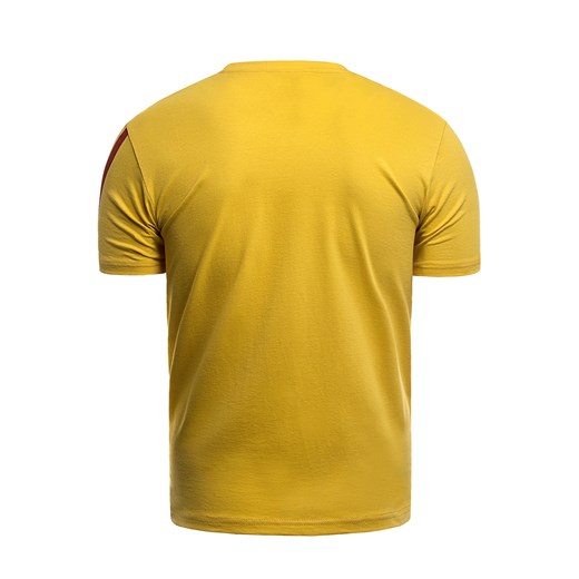 T-shirt męski żółty Risardi z krótkim rękawem 