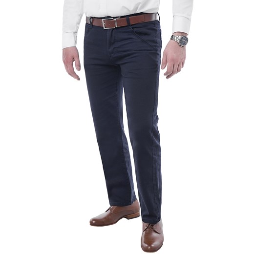 Spodnie męskie chinosy - 8630 - granatowe