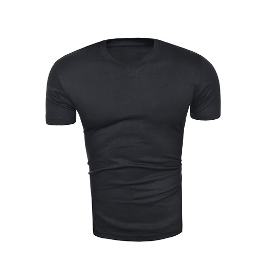 Męska koszulka t-shirt v-neck - czarna ze sklepu Risardi w kategorii T-shirty męskie - zdjęcie 78647303
