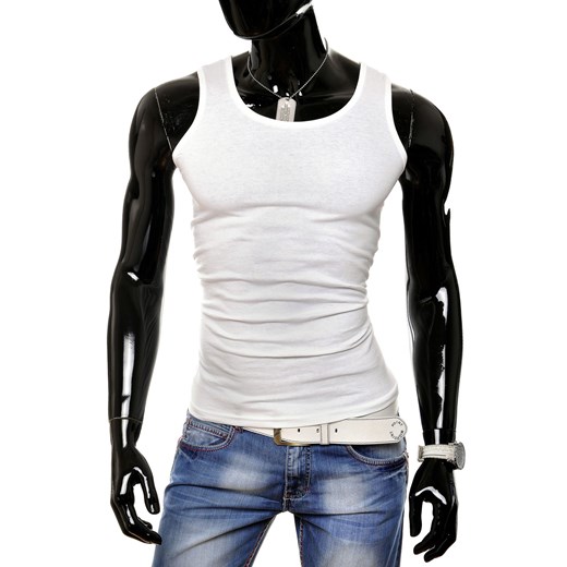 Koszulka bezrękawnik amj - biała ze sklepu Risardi w kategorii T-shirty męskie - zdjęcie 78647370