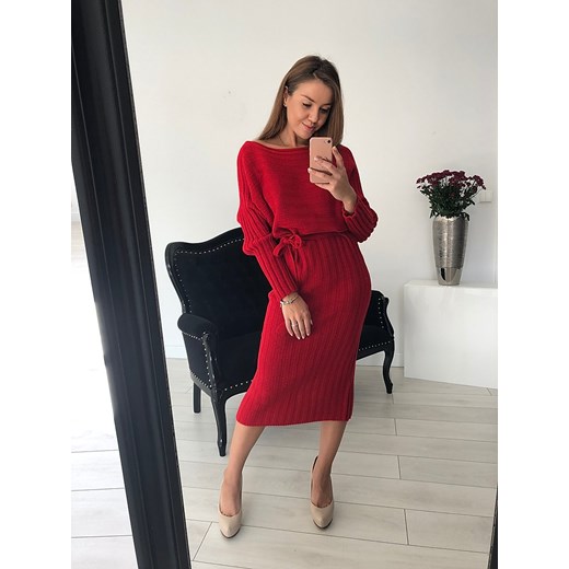 Sukienka sweterkowa Key Red A&p By Ryłko  uniwersalny 