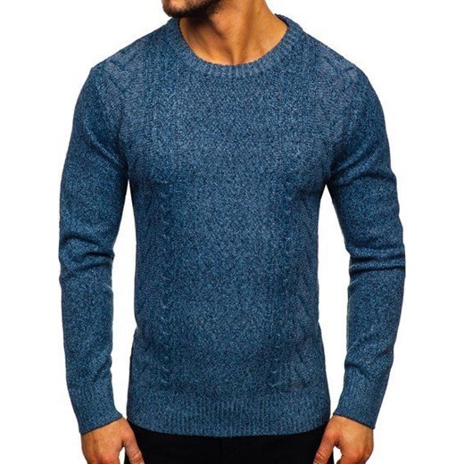 Sweter męski niebieski Denley H1937  Denley XL  wyprzedaż 