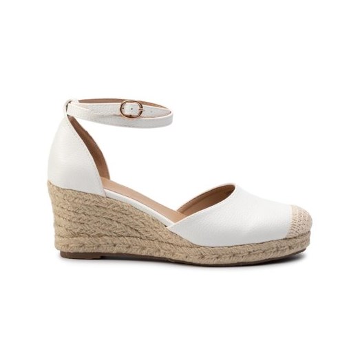 Espadryle damskie białe Jenny Fairy casual na koturnie