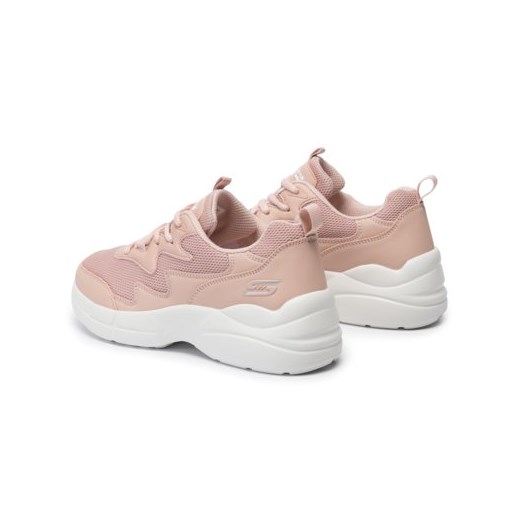 Buty sportowe damskie różowe Skechers wiosenne wiązane 
