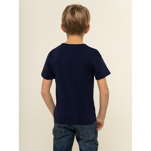 Calvin Klein t-shirt chłopięce granatowy z krótkim rękawem bez wzorów 