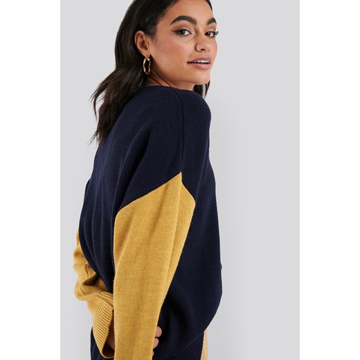 NA-KD Wool Blend Oversized Wide Neck Sweater - Multicolor  NA-KD XXL 