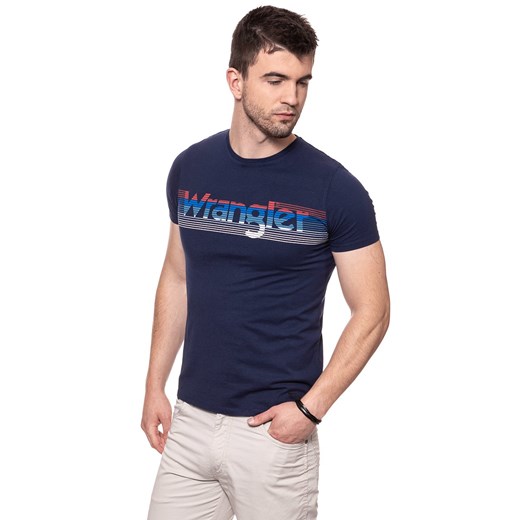 WRANGLER GRAPHIC LOGO TEE PEACOAT BLUE W7B27FK49  Wrangler S YouNeedit.pl promocyjna cena 