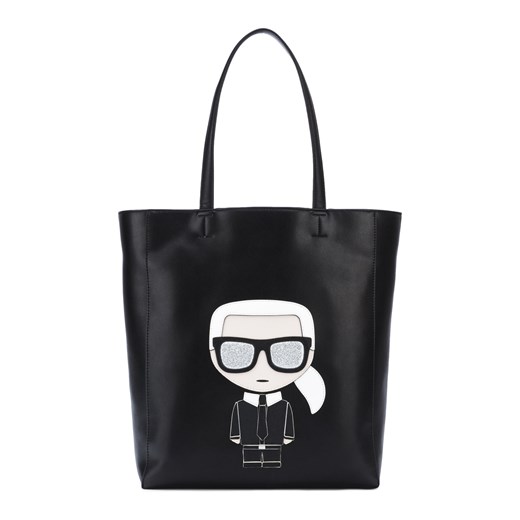 Shopper bag Karl Lagerfeld bez dodatków skórzana na ramię 