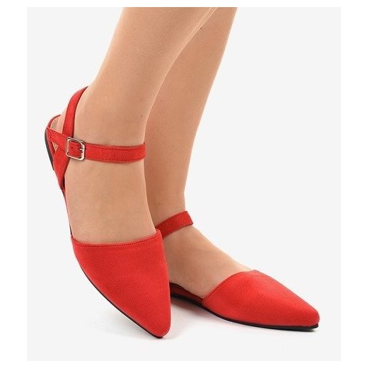 Czerwone sandały balerinki 235-4