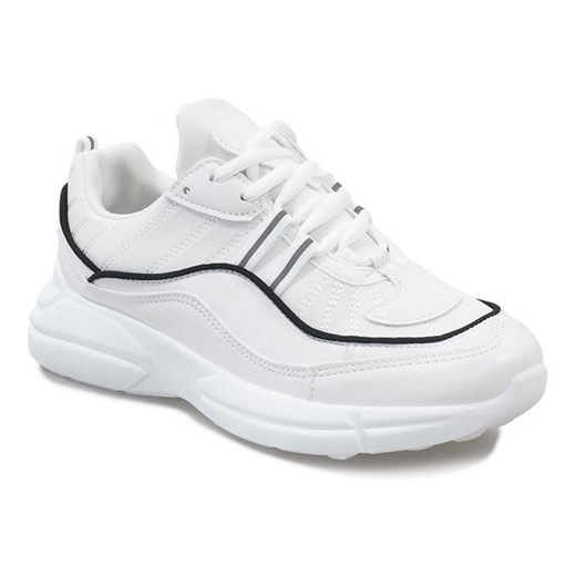 Białe modne obuwie sportowe LI-4002