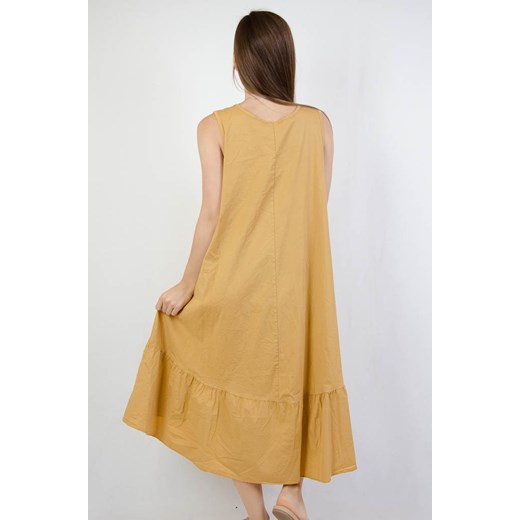 Sukienka żółta Olika mini bez rękawów plażowa elegancka 