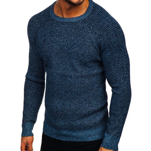Sweter męski niebieski Denley H1932 Denley  M wyprzedaż  