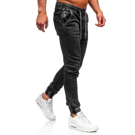 Spodnie jeansowe joggery męskie czarne Denley KA1072-2  Denley S okazja  
