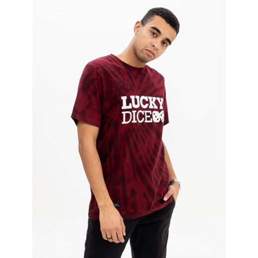 Lucky Dice t-shirt męski z krótkim rękawem z napisem 