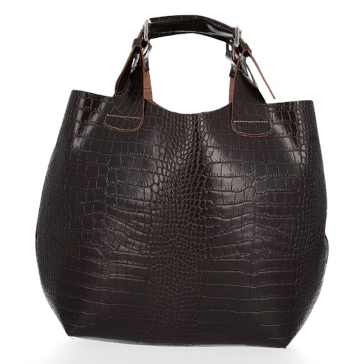 Shopper bag Vittoria Gotti brązowa duża elegancka 