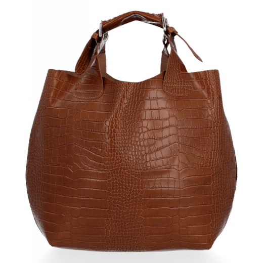 Shopper bag Vittoria Gotti skórzana elegancka z tłoczeniem 