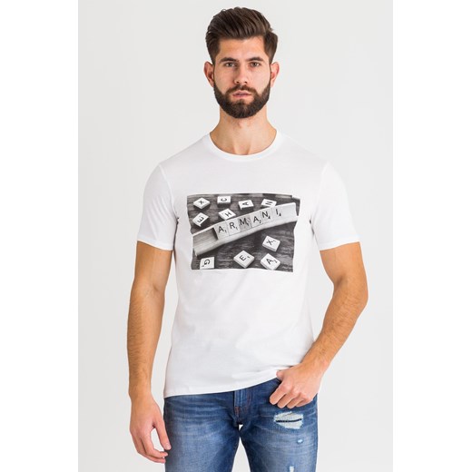 Armani Exchange t-shirt męski z krótkim rękawem w nadruki 