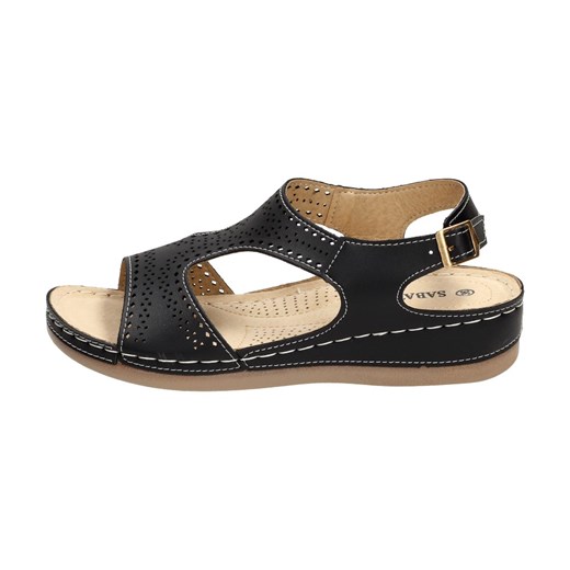 Czarne sandały, buty damskie SABATINA 25133