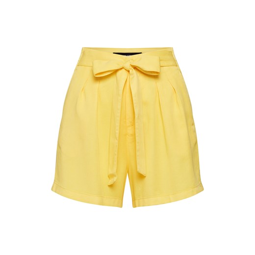 Vero Moda szorty żółte z wiskozy gładkie 
