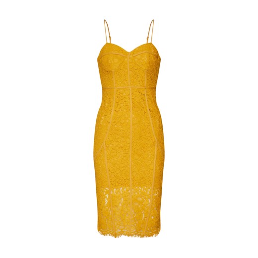 Sukienka Bardot żółta na ramiączkach 