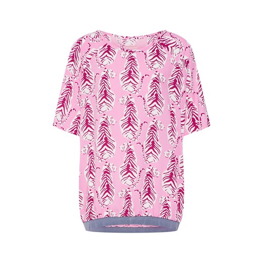 Lieblingsstück bluzka damska casualowa różowa z okrągłym dekoltem w abstrakcyjnym wzorze 