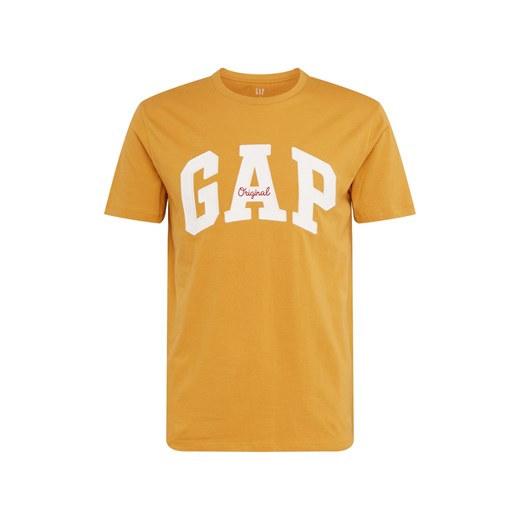 T-shirt męski Gap z krótkim rękawem żółty z napisami jerseyowy 