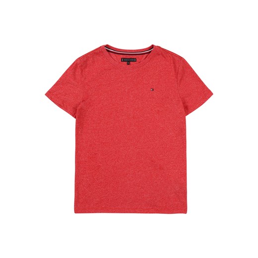 T-shirt chłopięce czerwony Tommy Hilfiger z krótkim rękawem tkaninowy 