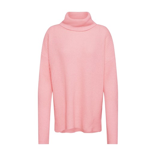 Różowy sweter damski Edited casual bez wzorów 