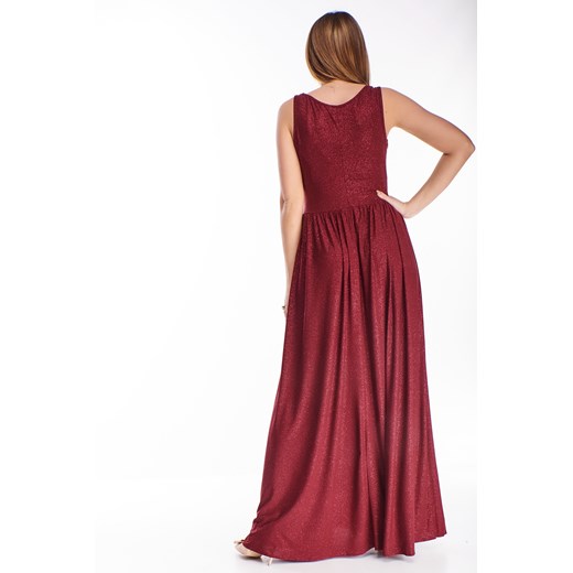 brokatowa sukienka maxi o kopertowym kroju Ptakmoda.com XL