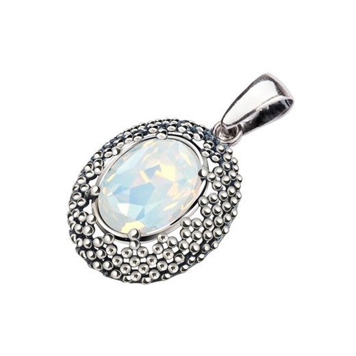 Srebrny wisiorek z kryształem Swarovski W 2093 : Kolor - White opal Polcarat Design   
