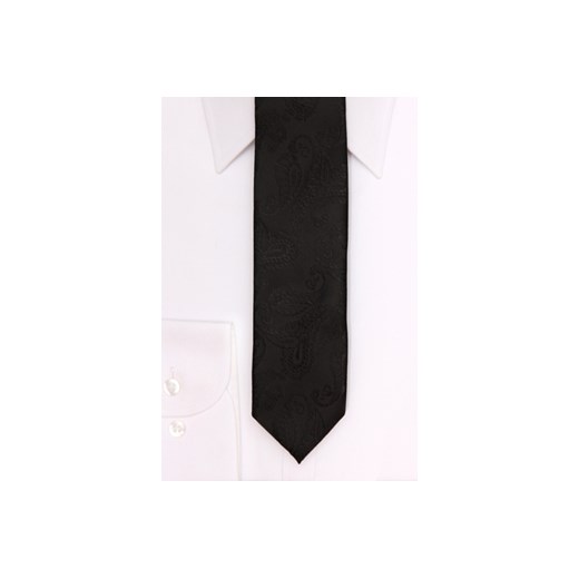 Krawat Platinum Czarny 103 recman  gładkie