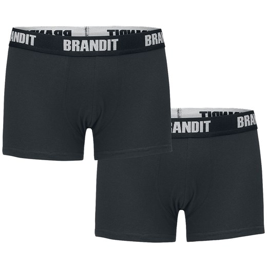 Brandit - Boxershort Logo 2er Pack - Zestaw bokserek - czarny/czarny   L 