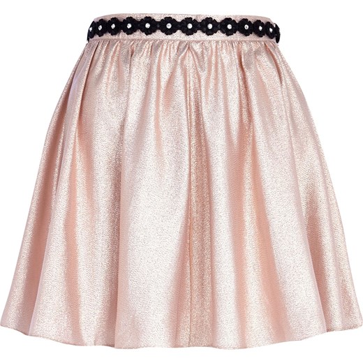 Pink metallic flower trim full skirt