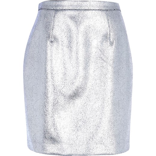 Silver cracked foil A line skirt