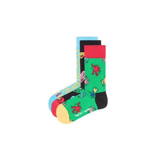 Happy Socks Keith Haring 3-pack Skarpetki Czarny Niebieski Zielony