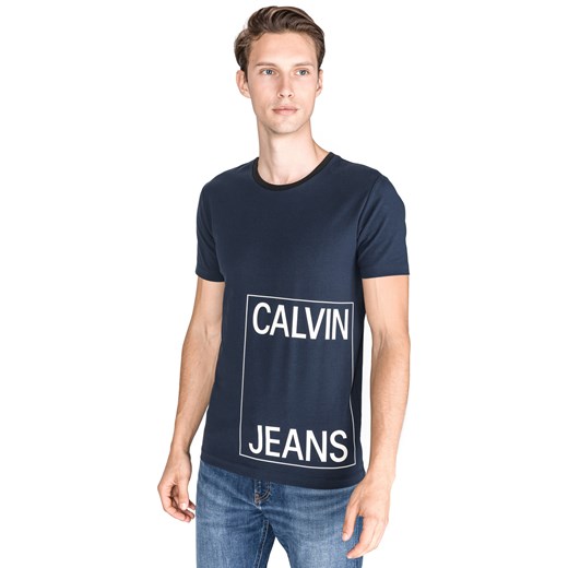 Calvin Klein Institutional Column Koszulka Niebieski Calvin Klein  M BIBLOO