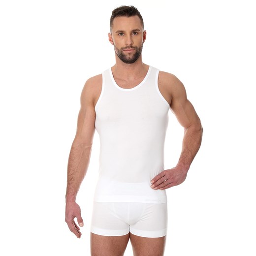 Bezszwowa koszulka męska Brubeck Comfort Cotton TA00540 biała