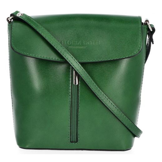 Vittoria Gotti Eleganckie Torebki Skórzane Firmowe Listonoszki produkcji włoskiej Zielona (kolory)  Vittoria Gotti  okazyjna cena PaniTorbalska 
