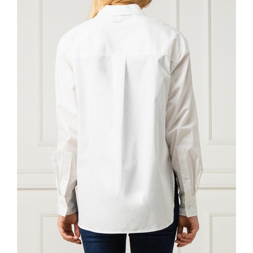 Biała koszula damska Guess Jeans z długim rękawem gładka 